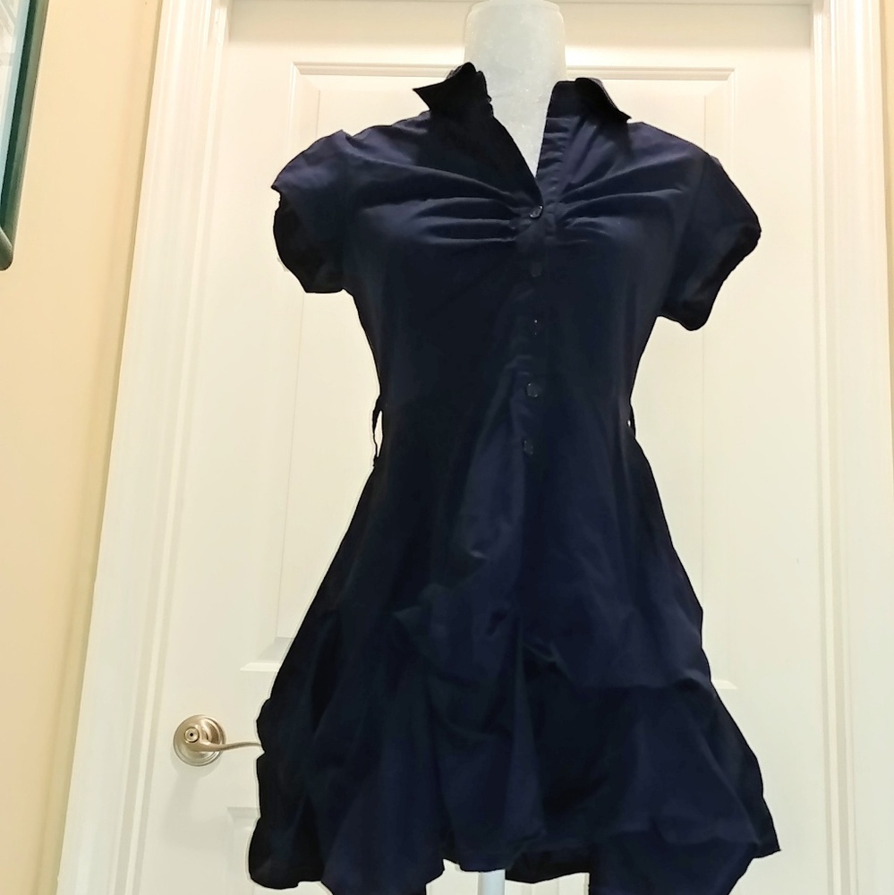 Navy blue ruffle dress